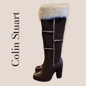 Colin Stuart Brown Shearling Leather Boots 5